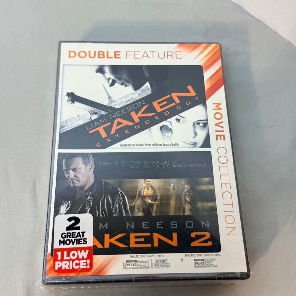 Taken and Taken 2 Double Feature DVD Movie Collection Liam Neeson Extended Cut